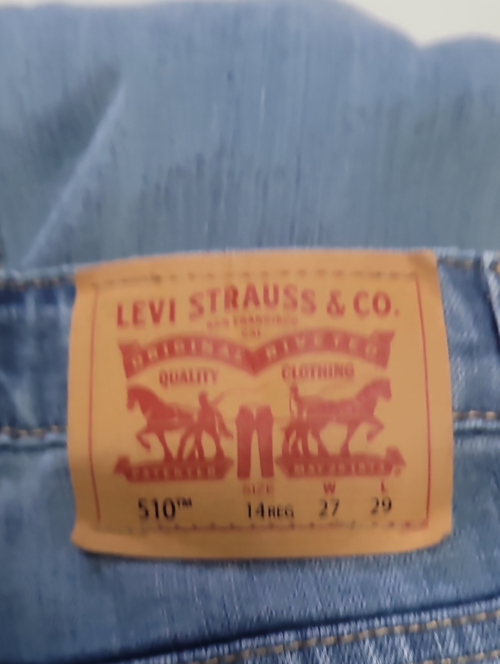 Levi's Men's Skinny Jeans - Light Blue Denim with Tan Patch